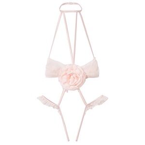 Victoria’s Secret Sheer Pink Floral Lingerie Teddy – Size M – NWT